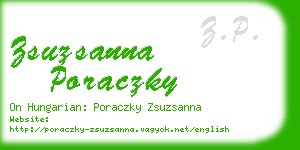 zsuzsanna poraczky business card